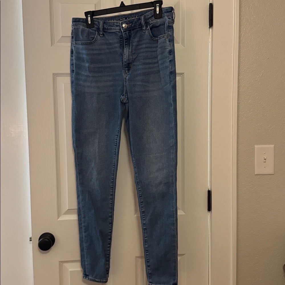 American Eagle Outfitters Women's Super High Rise Jegging in Blue Size 12 Long - Picture 8 of 11
